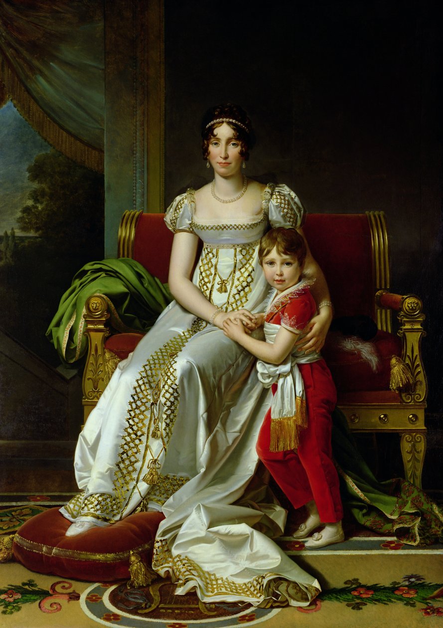 Hortense de Beauharnais (1783-1837) Rainha da Holanda e seu filho, Napoleão Charles Bonaparte (1802-07) 1806 de Baron François Pascal Simon Gérard