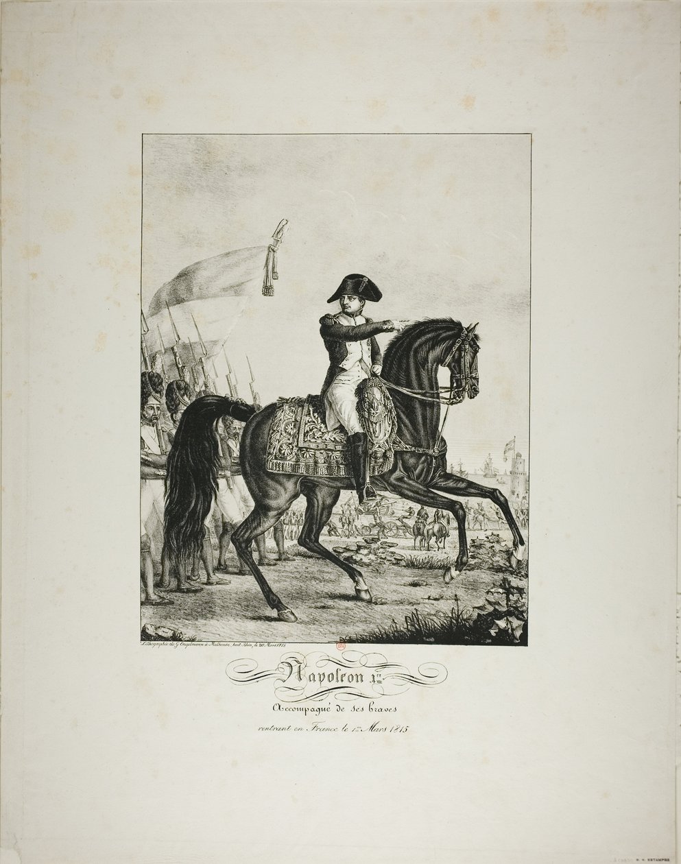 Napoleão acompanhado por seus bons homens, retornando à França em 1º de março de 1815 de Baron François Pascal Simon Gérard