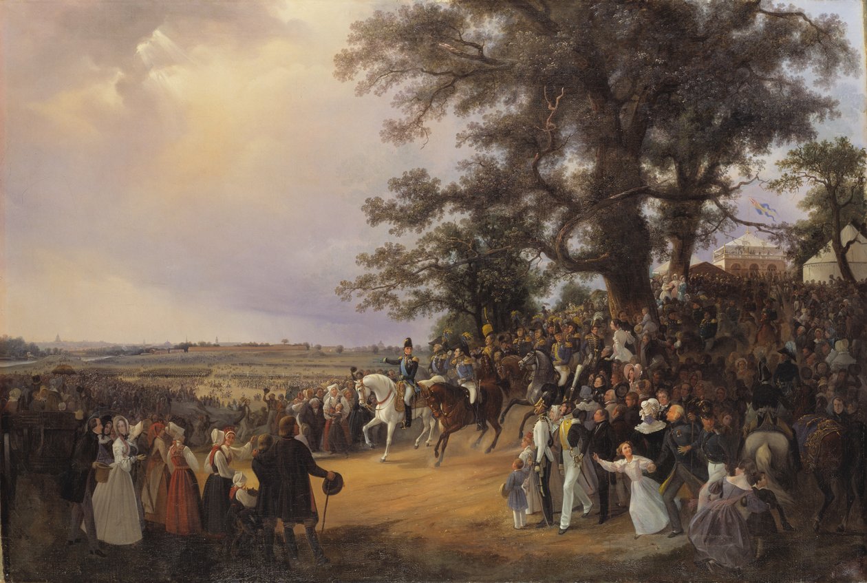 Revisão em Ladugardsgarde Fields durante czar Nicholas visita em 1838 de Baron Karl Stefan Bennet