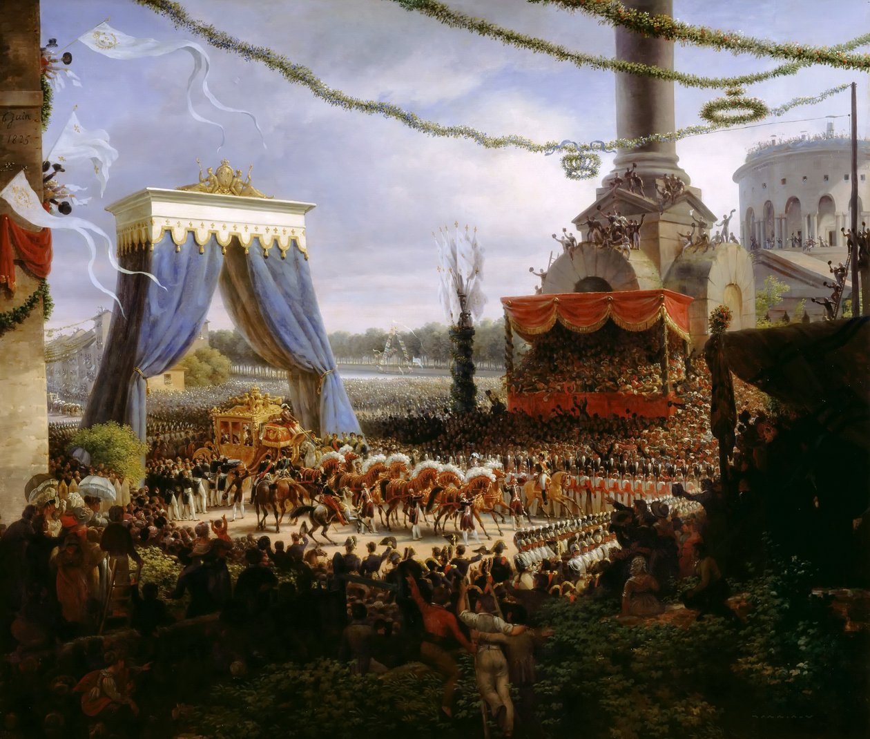 Entrada de Carlos X em Paris, após sua consagração, em 6 de junho de 1825 de Baron Lejeune Louis François