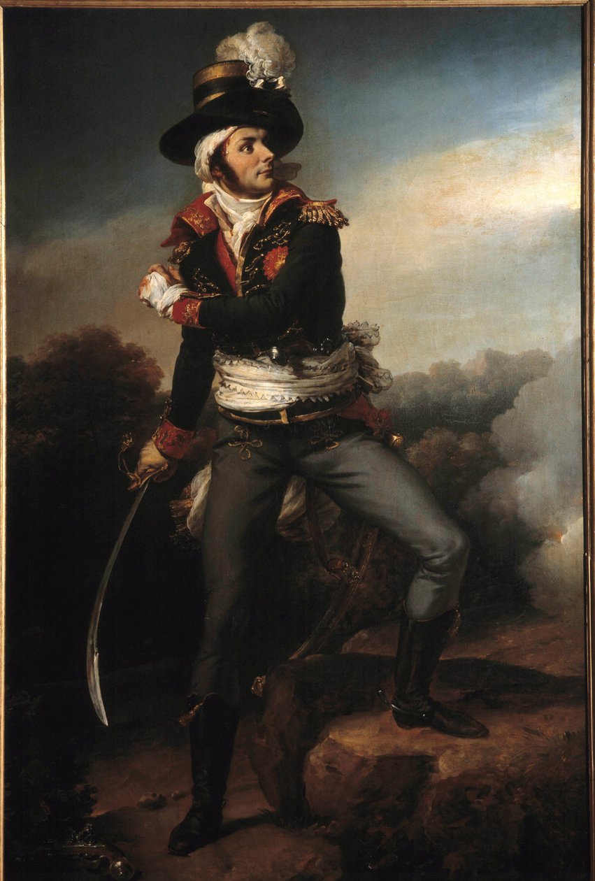 Portrait en pied de Francois Athanase (Francois-Athanase) Charette de la Contrie (1763-1796) general en chief des armys vendeennes Foi um dos líderes do movimento contra-evolucionário que foi reprimido pela Convenção e pelo Armee Republicano de Baron Pierre Narcisse Guerin