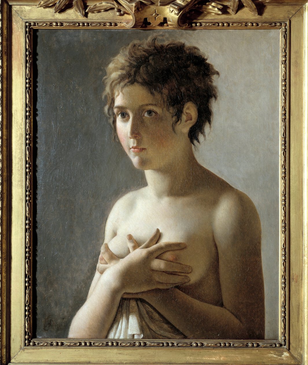 Retrato de uma garota no busto - Pintura de Pierre Narcisse (Pierre-Narcisse) Guerin (1774-1833) de Baron Pierre Narcisse Guerin