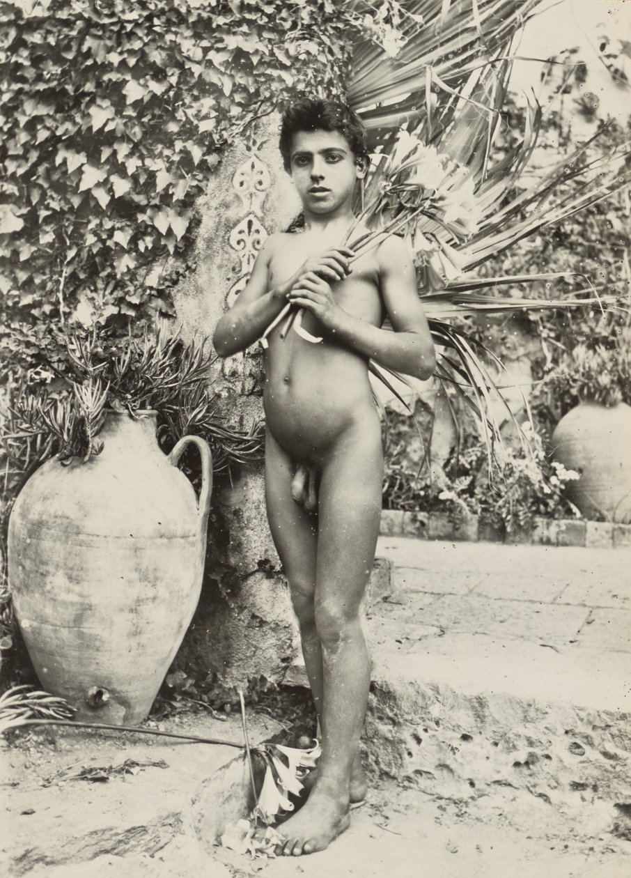 [Rapaz no jardim]. de Baron Wilhelm von Gloeden