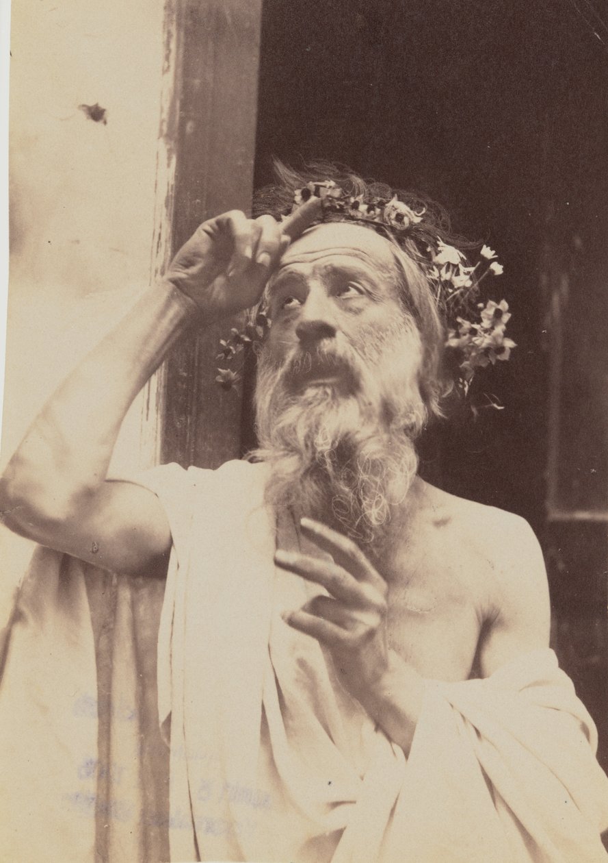 [Homem idoso com coroa de flores]. de Baron Wilhelm von Gloeden
