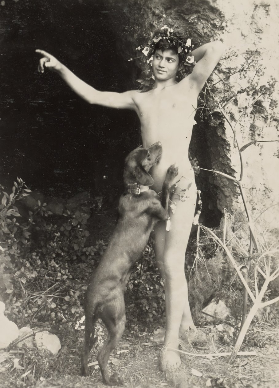 [Jovem nu com cão]. de Baron Wilhelm von Gloeden