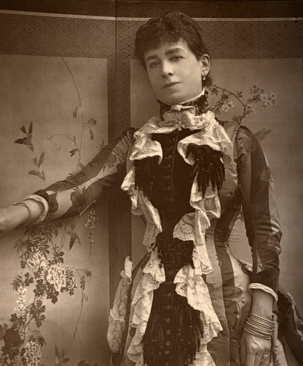Atriz britânica Lady Monckton em Jim the Penman, 1886 de Barraud
