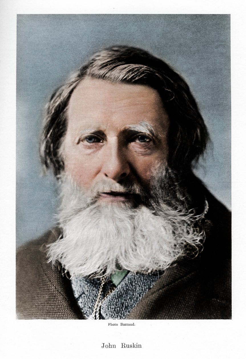 John Ruskin, crítico inglês, poeta e artista, c1880s de Barraud