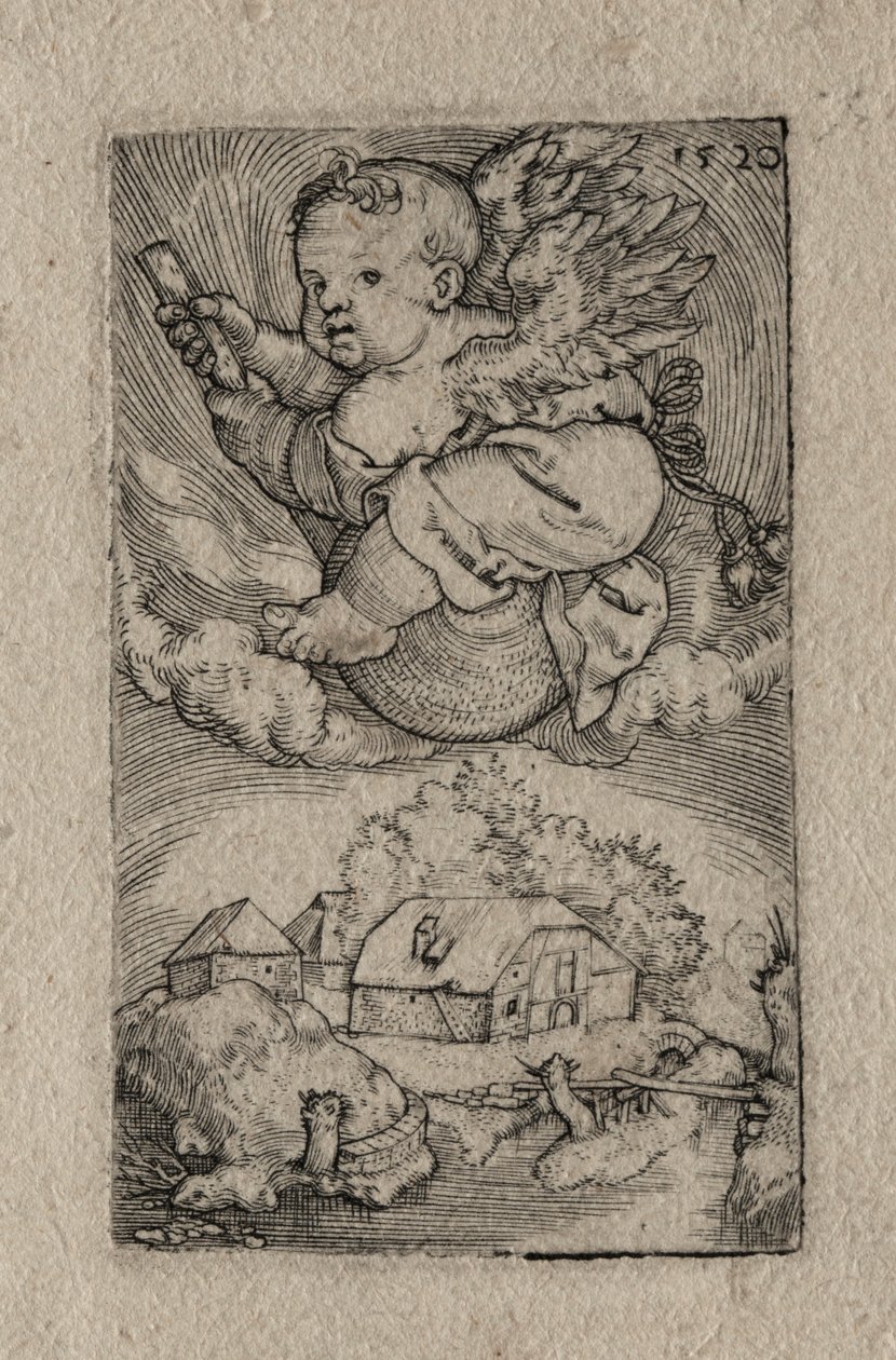 Gênio montando uma bola, 1520. de Barthel Beham