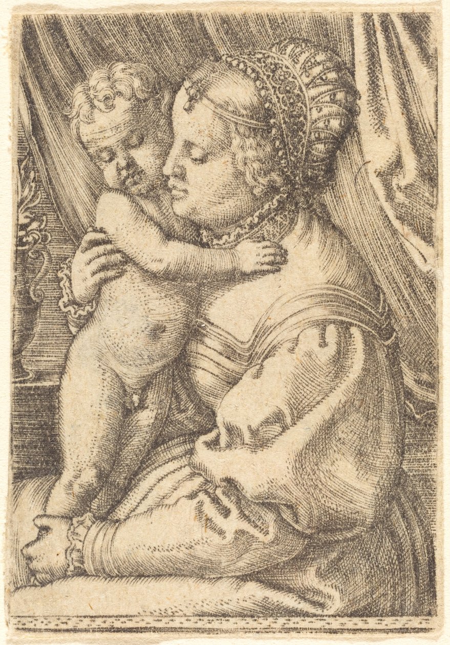 Madonna com vaso de flores de Barthel Beham