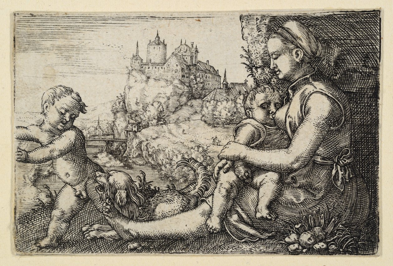 Mãe com dois rapazes de Barthel Beham
