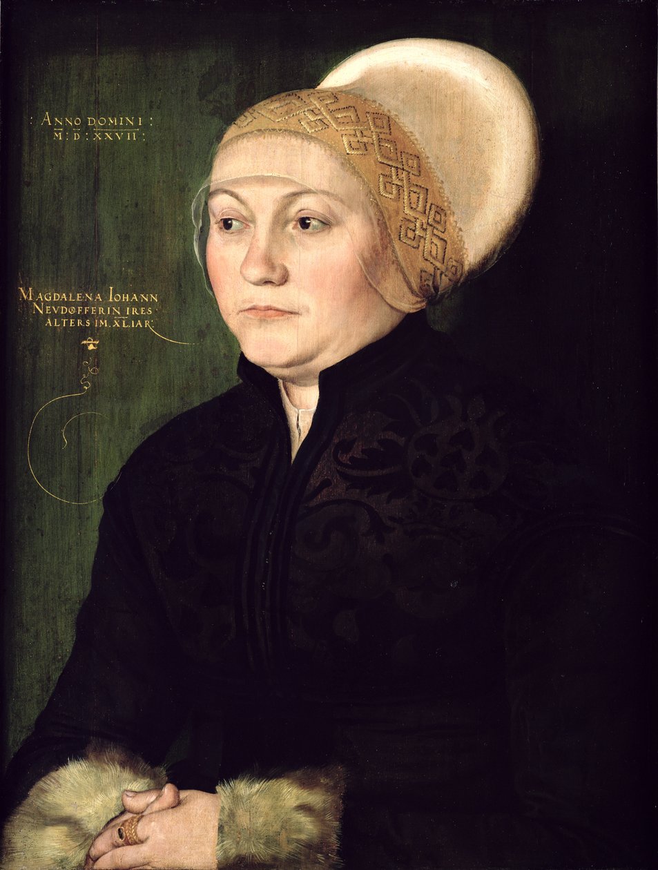 Retrato de Magdalena Neudorffer (1487-c.1544) 1527 de Barthel Beham