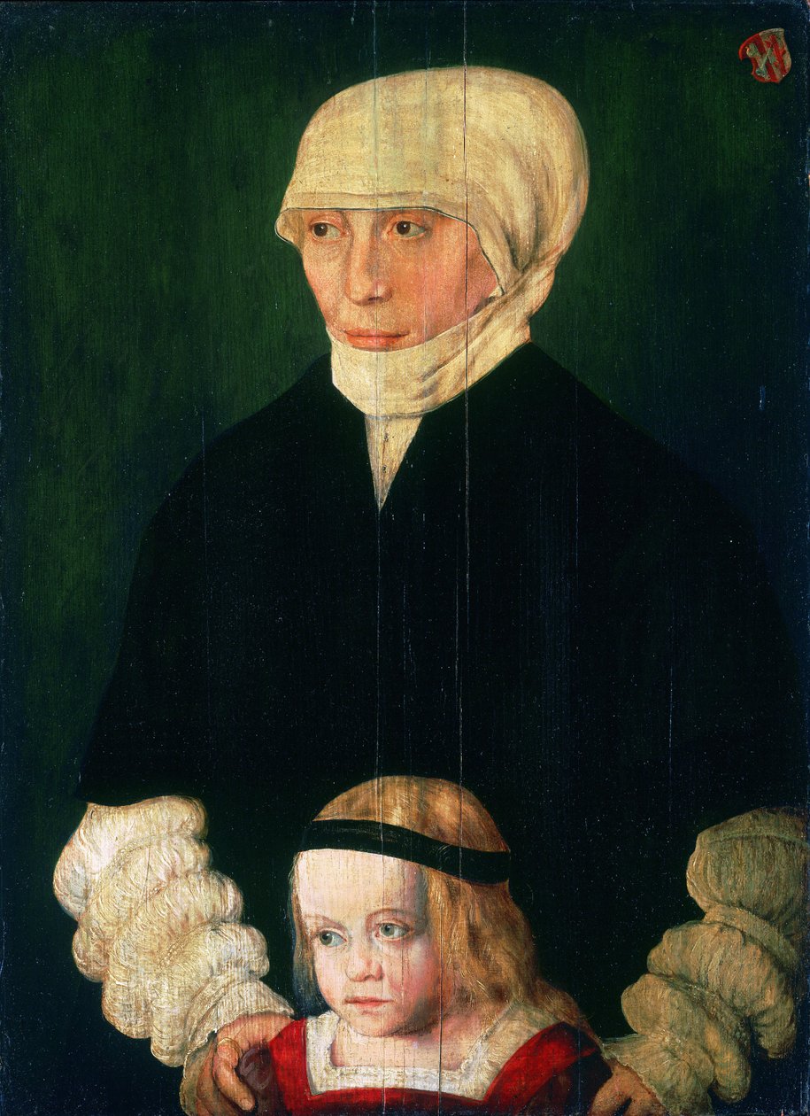 Retrato de Margaret Urmiller, nascida Schwab, e da sua filha de Barthel Beham