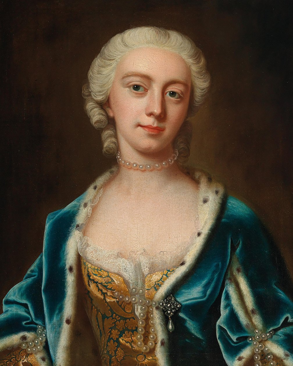 Retrato de Augusta de Saxe-Gotha 1719-1772, Princesa de Gales, meados do séc. de Barthelemy Du Pan
