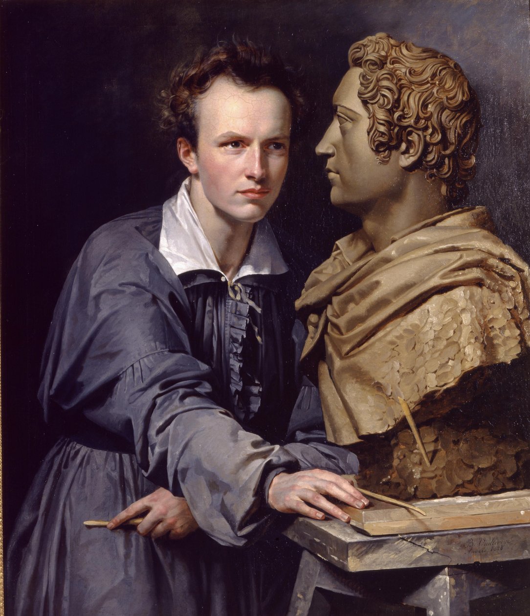 Retrato do escultor JA van der Ven de Barthélemy Vieillevoye