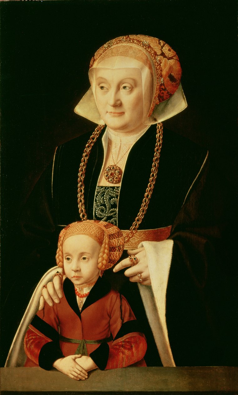 Retrato, de, um, mulher, com, dela, filha de Bartholomaeus Bruyn