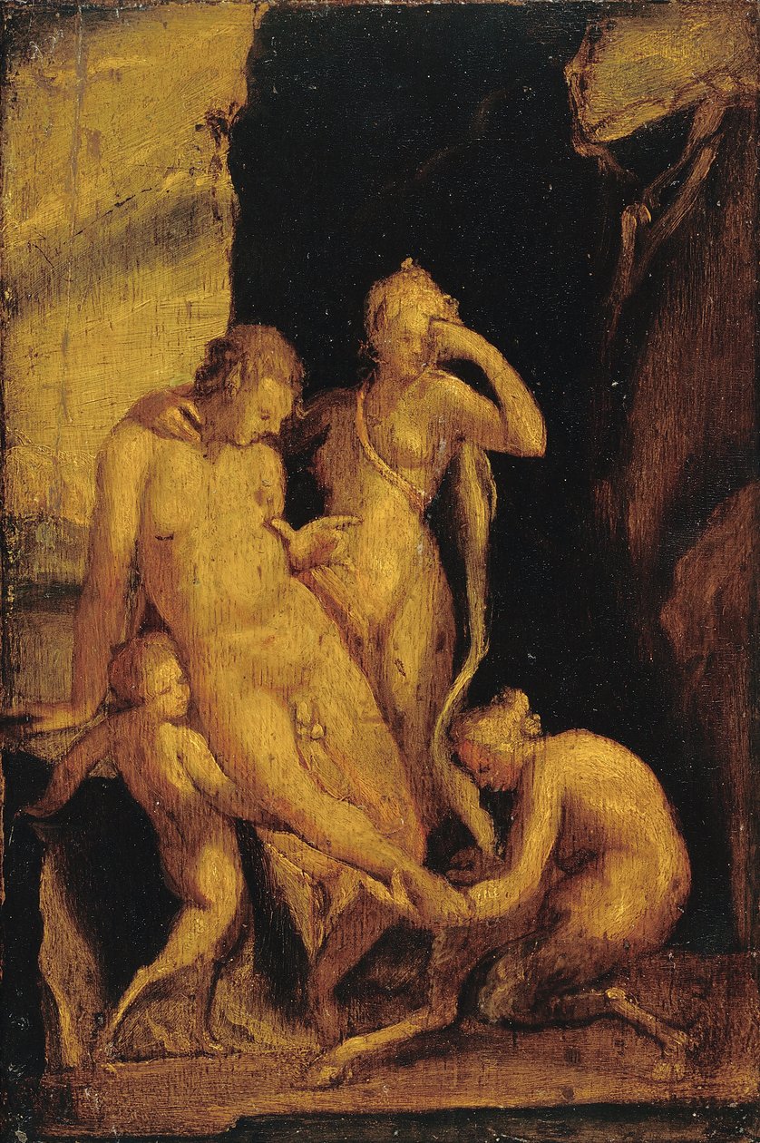 Fauno com pé ferido de Bartholomaeus Spranger
