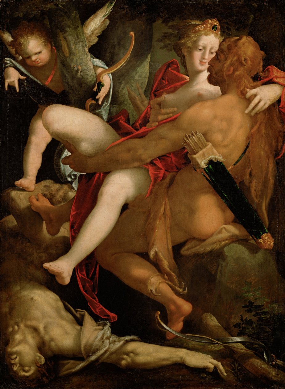 Hércules, Deianira e o centauro Nessus de Bartholomaeus Spranger
