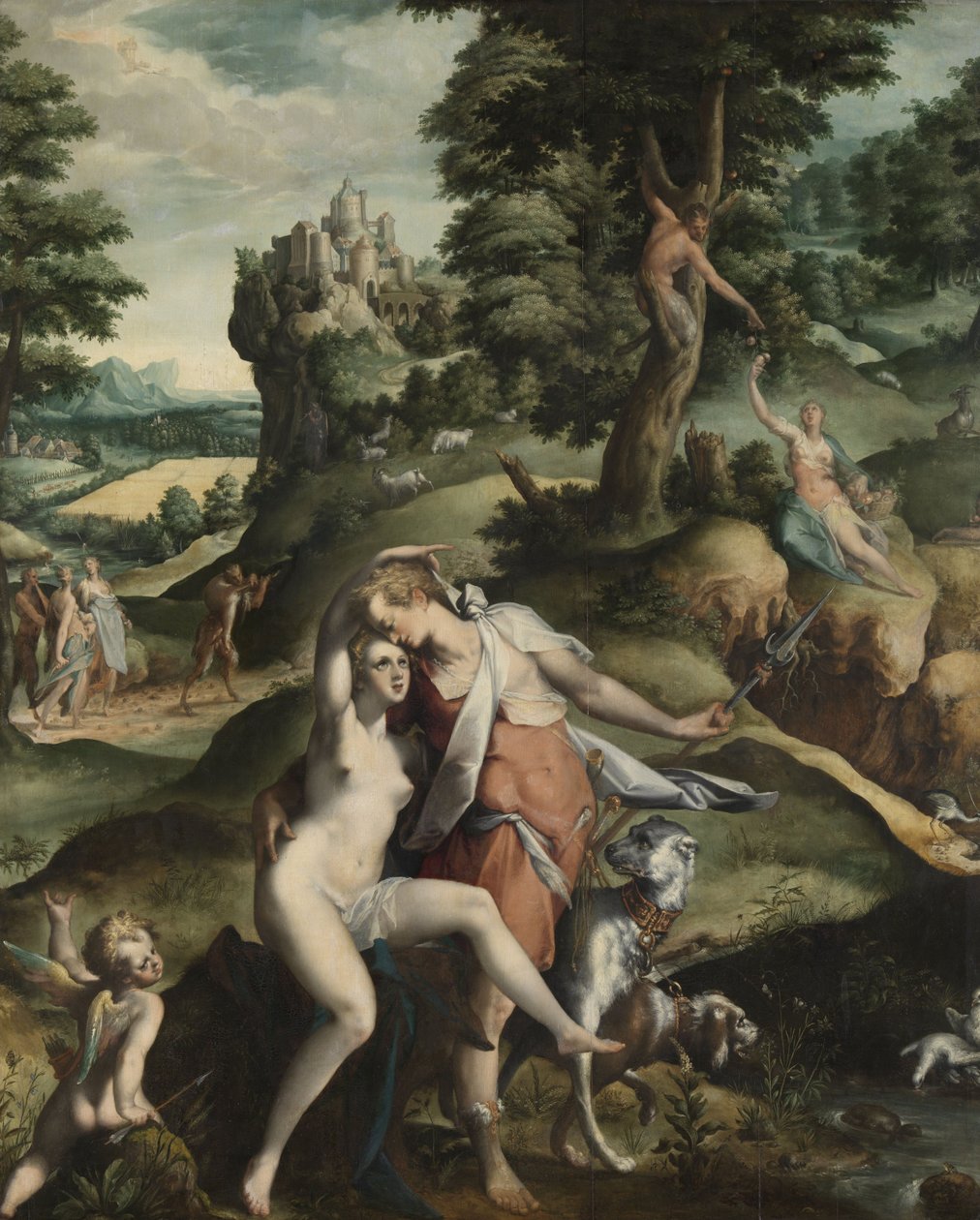 Venus e Adonis, c.1585-90 de Bartholomaeus Spranger