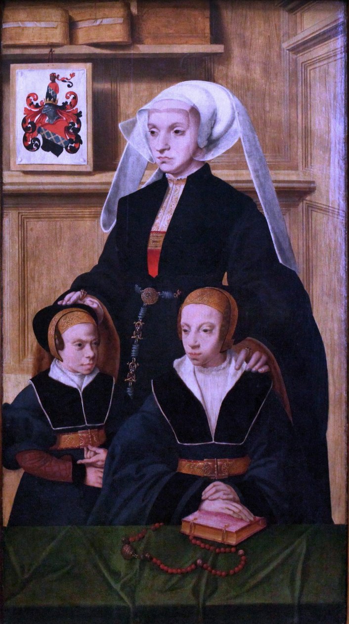 Francês: Portrait de Katharina Von Gail et ses deux filles Katharina von Gail de Bartholomaeus Bruyn the Elder