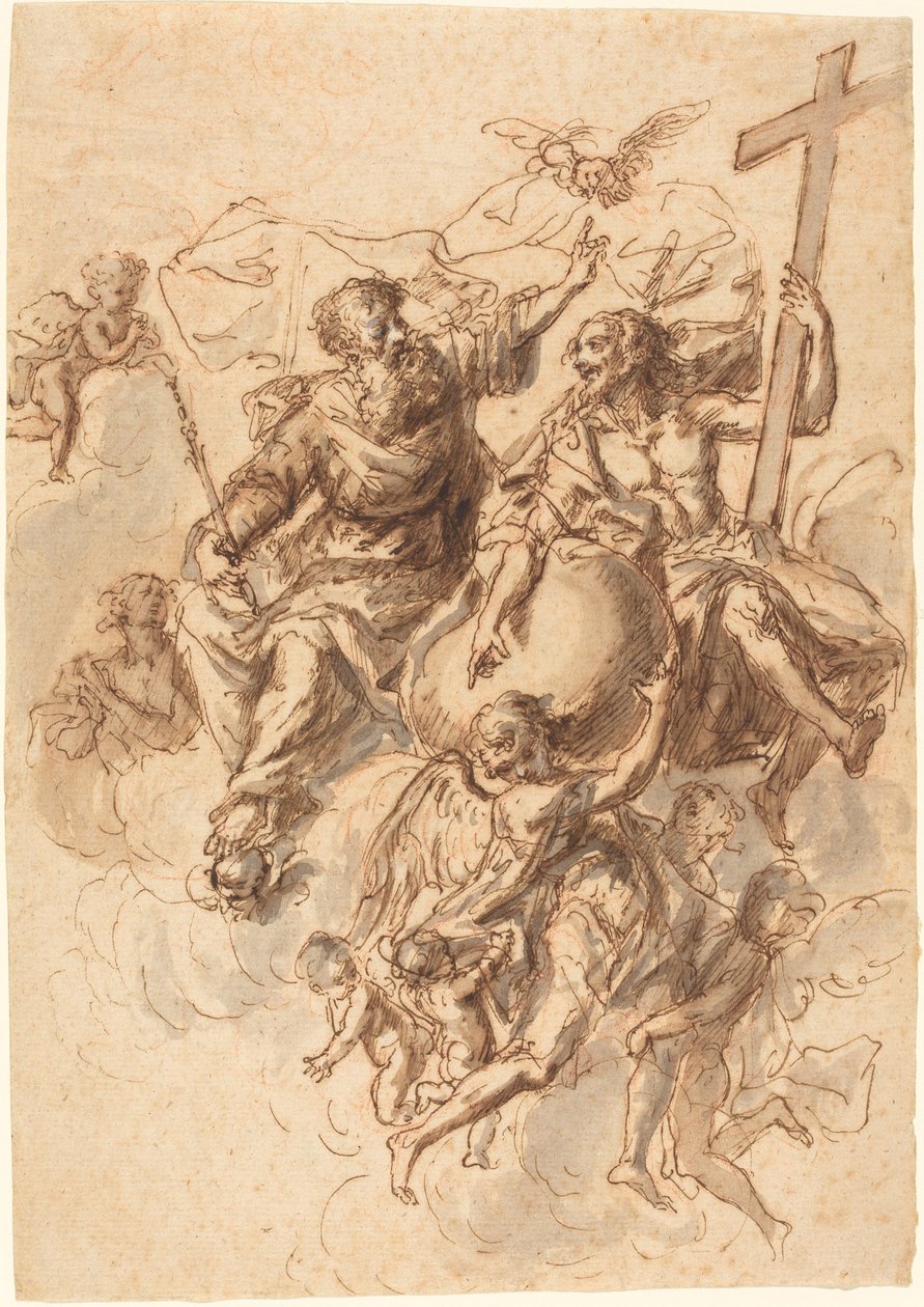 A Trindade cercada por anjos de Bartholomäus Ignaz Weiss