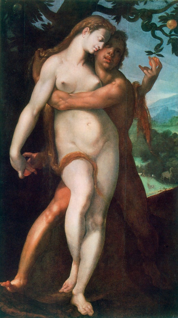 Adão e Eva, c1566-1611. de Bartholomaeus Spranger