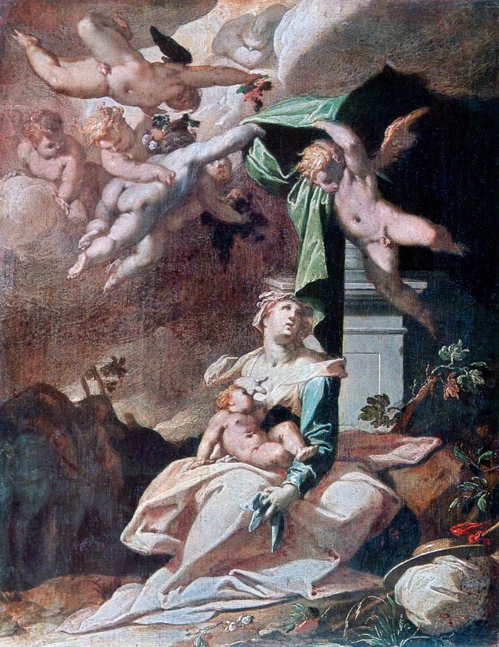 Voo para o Egito, c1566-1611. de Bartholomaeus Spranger