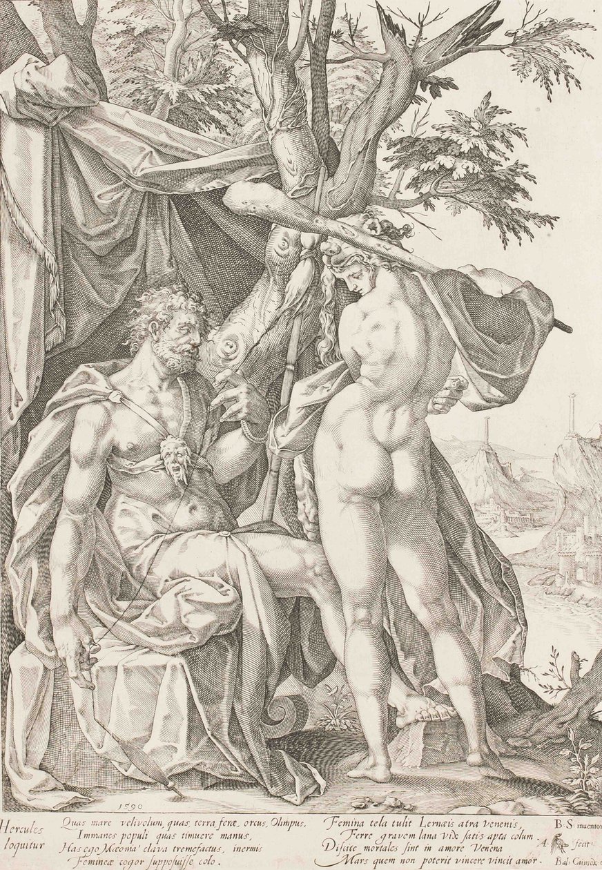 Hércules e Omphale, 1590 de Bartholomaeus Spranger