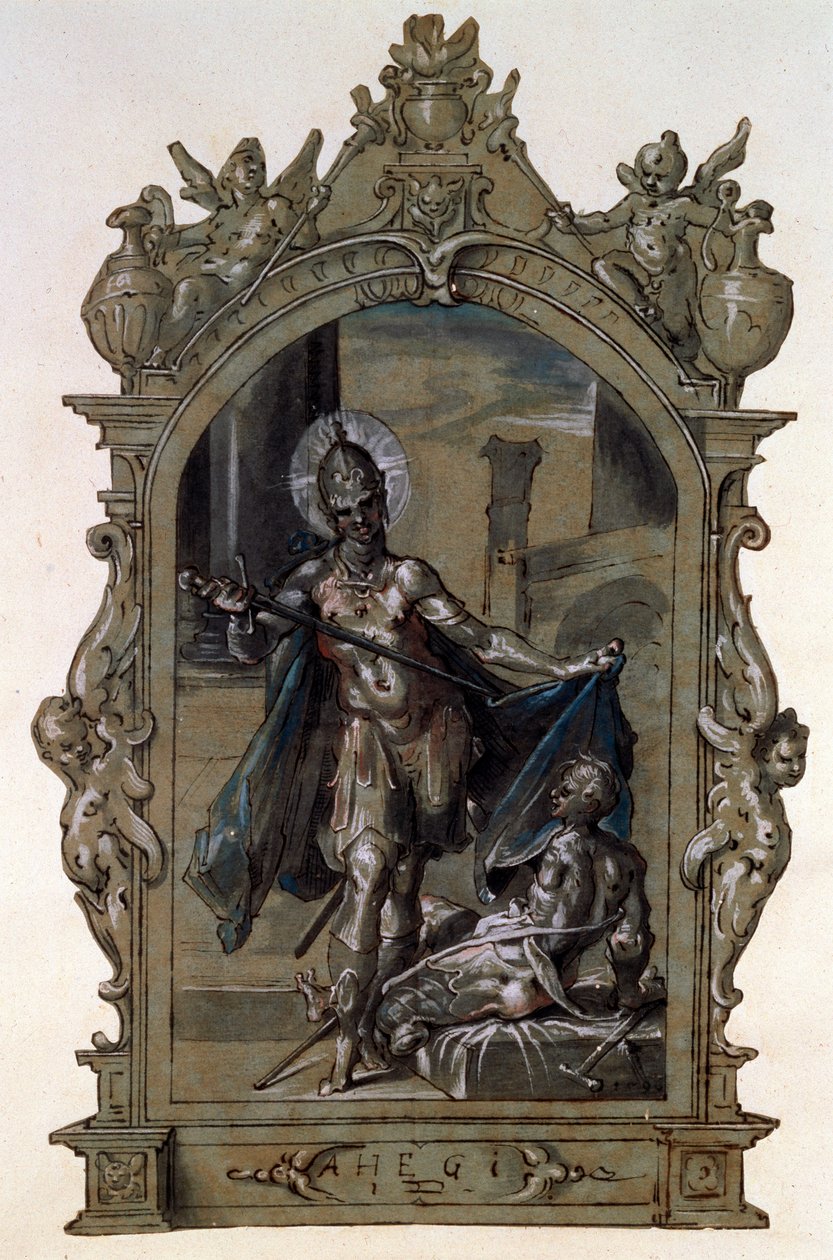 São Martinho e um Mendigo, 1596. de Bartholomaeus Spranger