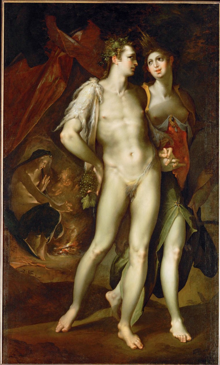" Sine Cerere et Baccho friget Venus" 1590 (pintura sobre tela) de Bartholomaeus Spranger