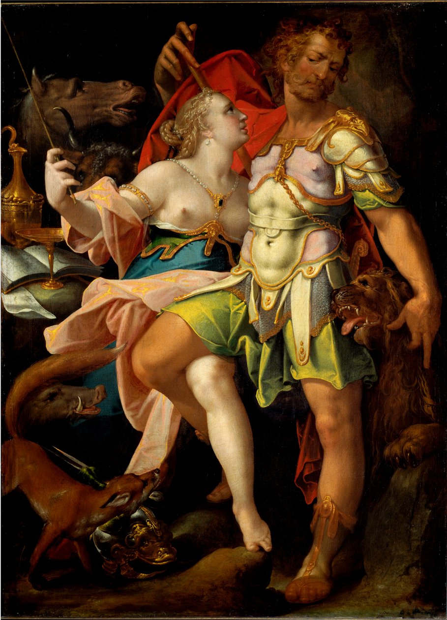 Ulisses e Circe the magician (pintura de Bartholomaeus Spranger