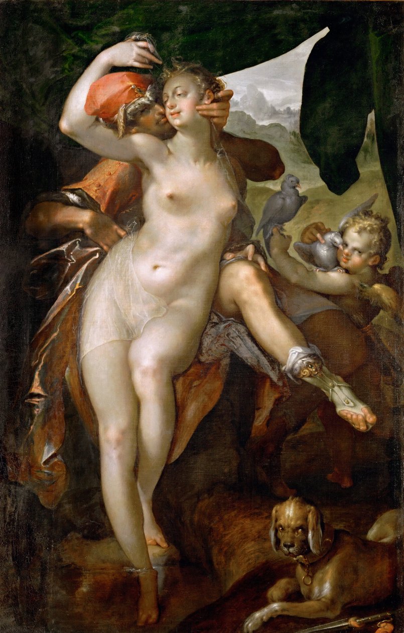 Venus e Adonis, ca 1595-1597 de Bartholomaeus Spranger