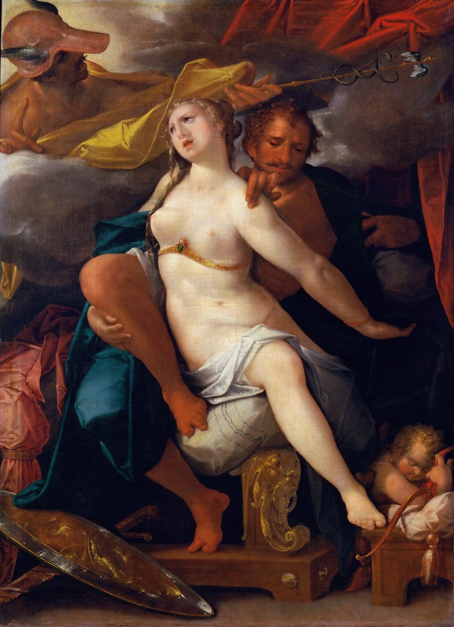 Vênus e Marte advertidos por Mercúrio, ca 1586 de Bartholomaeus Spranger