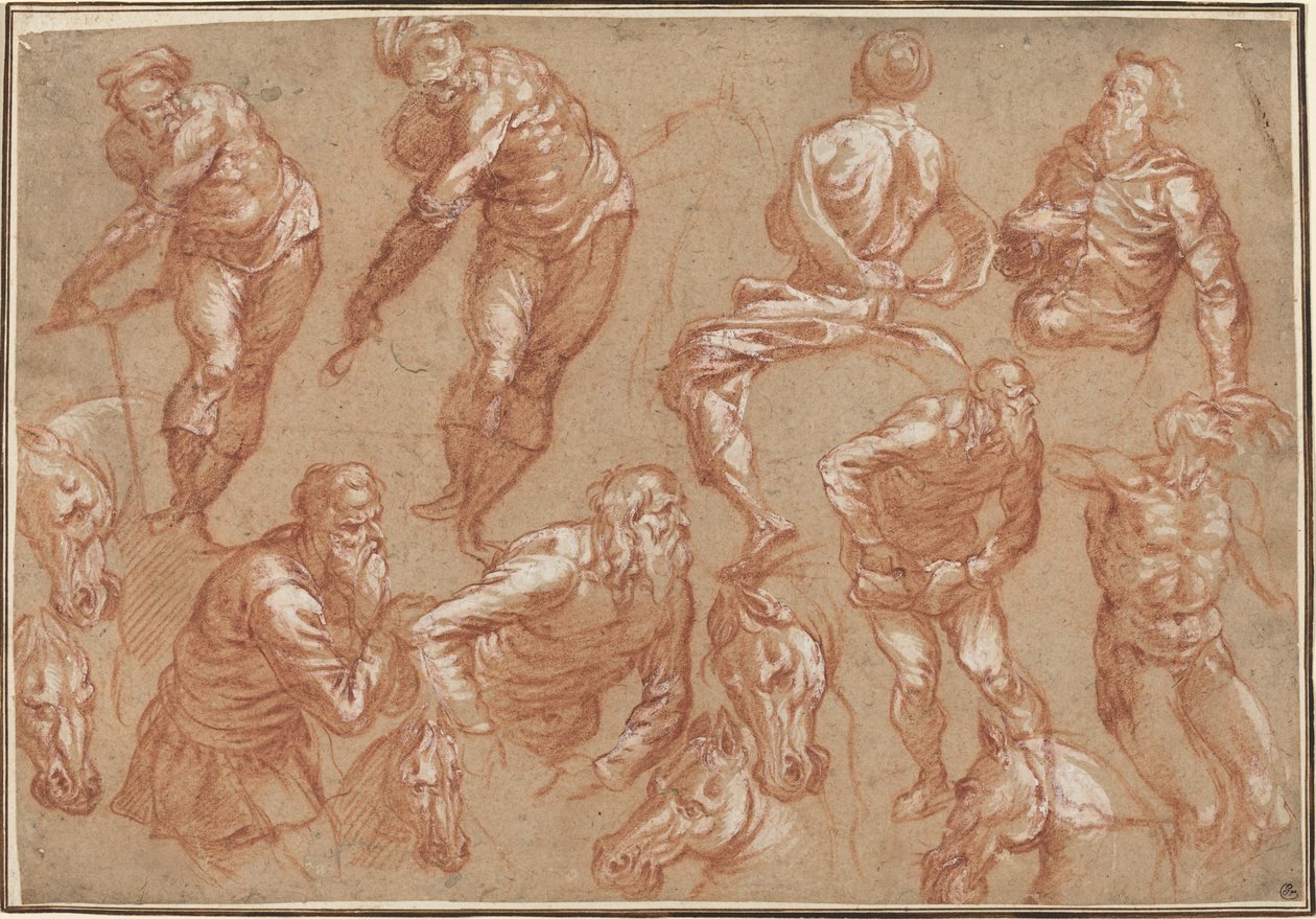 Estudos de Figuras de Bartholomaeus Spranger after Jacopo Tintoretto