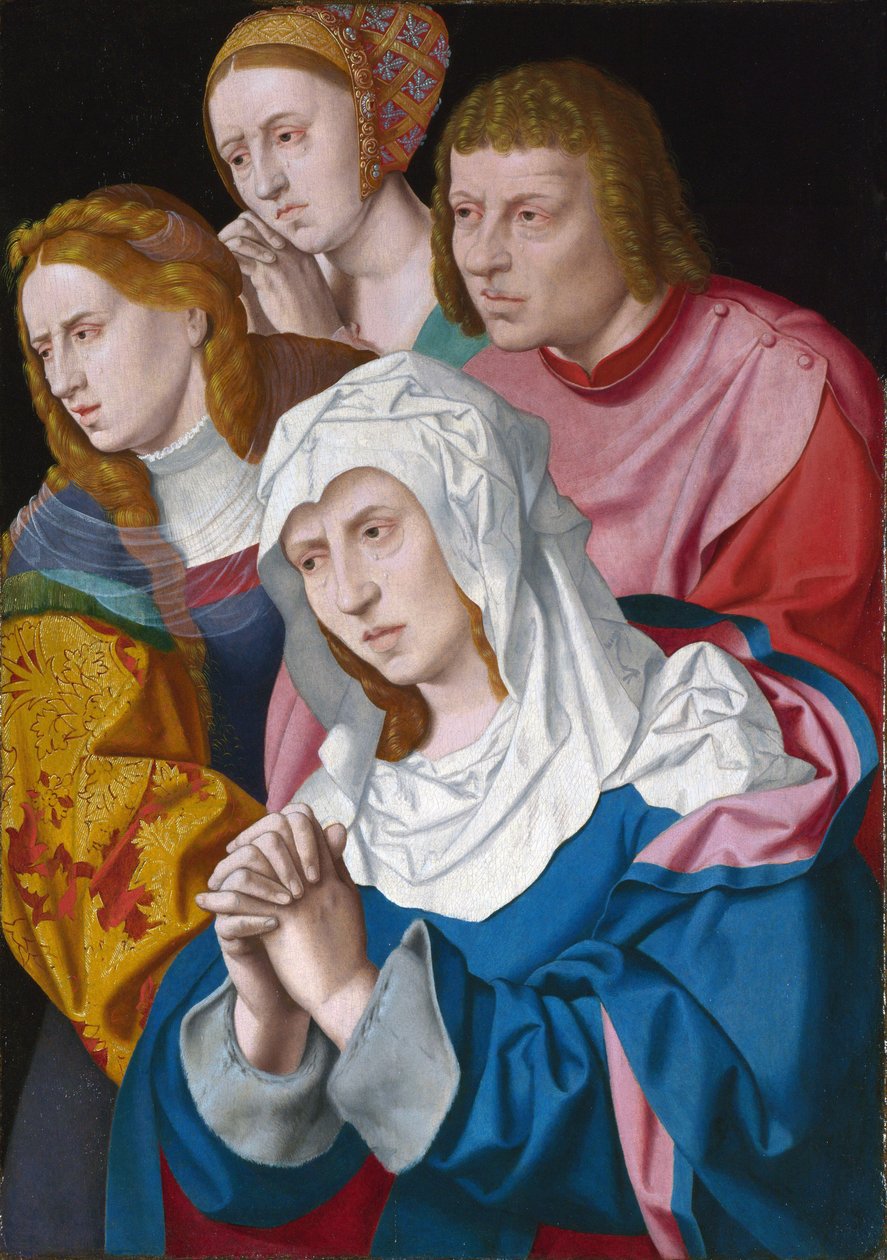""Retrato da Virgem, São João, Santa Maria Madalena e uma Santa Mulher"" Pintura de Bartholomeus Bruyn, o Velho (1493-1555) por volta de 1535 Galeria Nacional de Londres de Bartholomaeus the Elder Bruyn