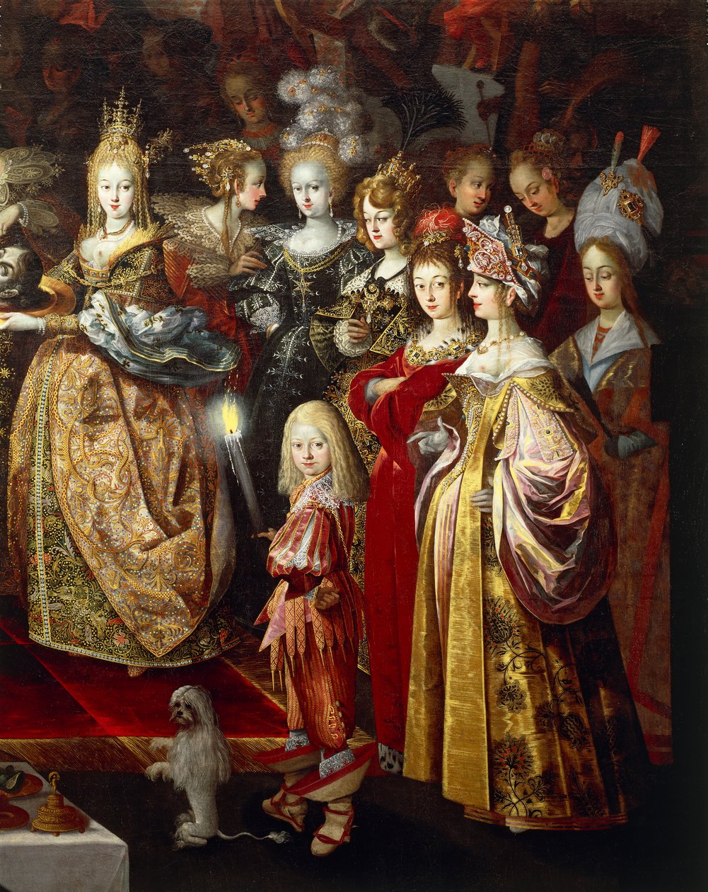 Decapitação de São João Baptista e Banquete de Herodes, pintura de Bartolomeu Strobel Younger (1591-1660), detalhe, óleo sobre tela, 280x952 cm, Polónia de Bartholomaus the Elder Strobl or Strobel
