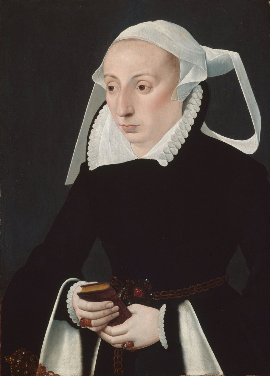 Retrato de uma mulher com um livro de orações de Bartholomaus the Younger Bruyn