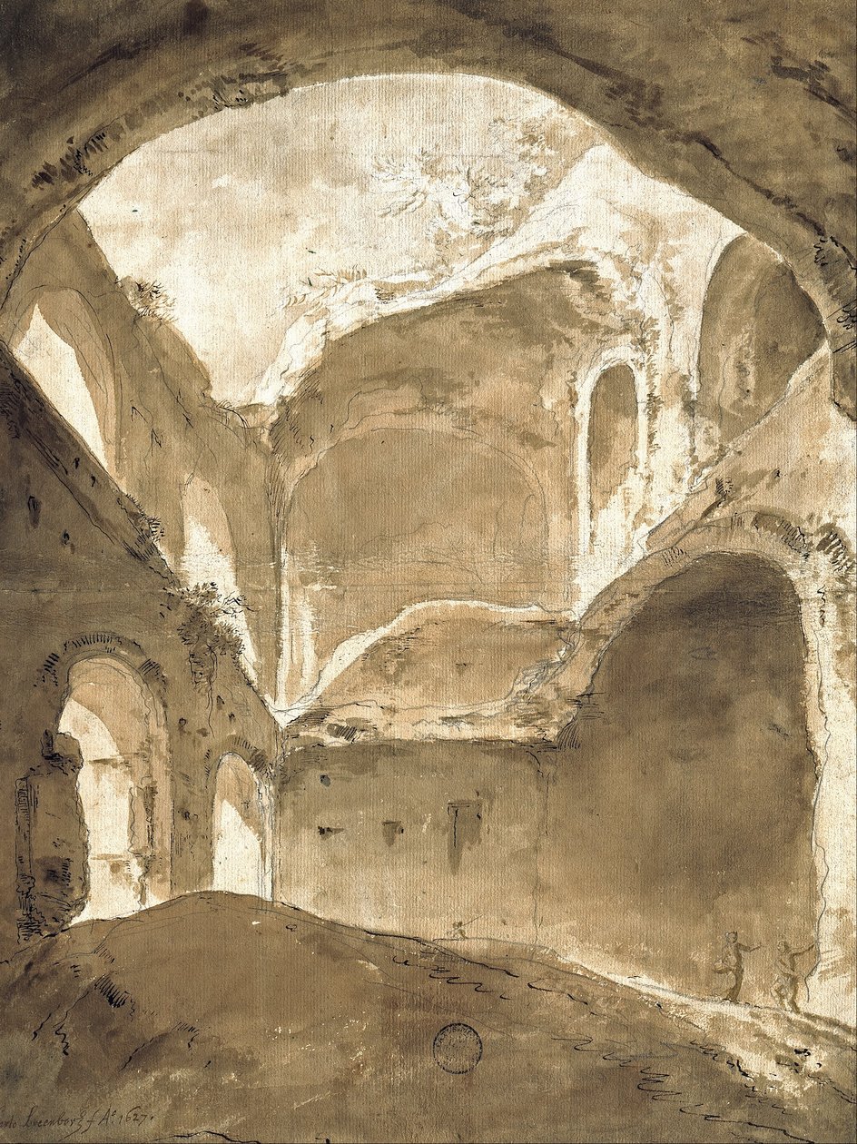 Interior de uma ruína antiga de Bartholomeus Breenbergh