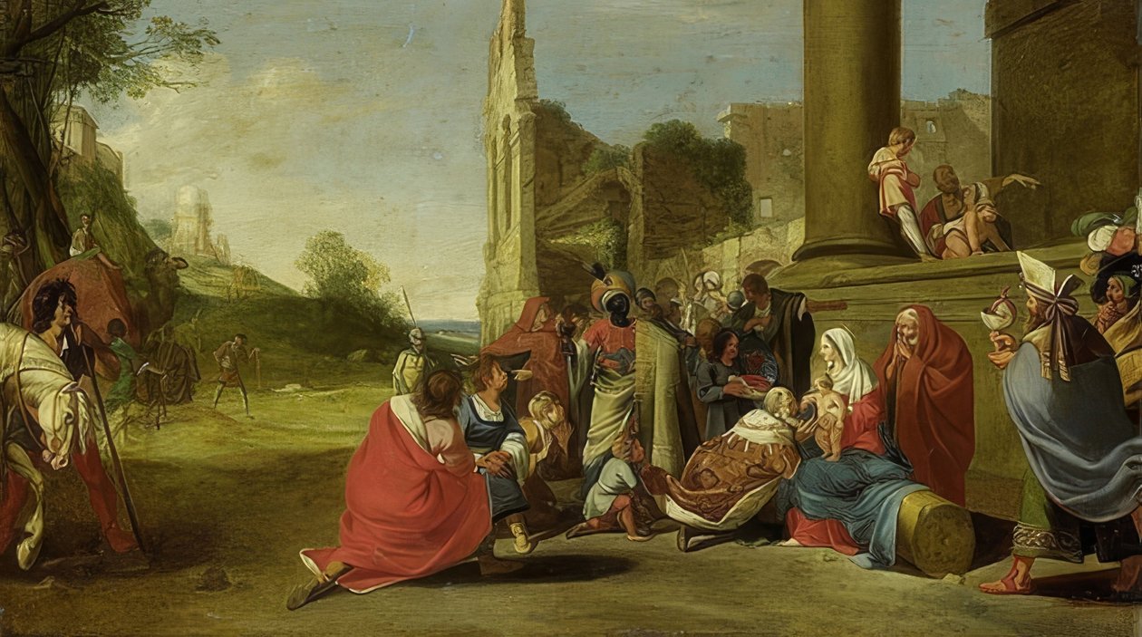 A adoração dos reis. Aprox. 1640-1650 de Bartholomeus Breenbergh