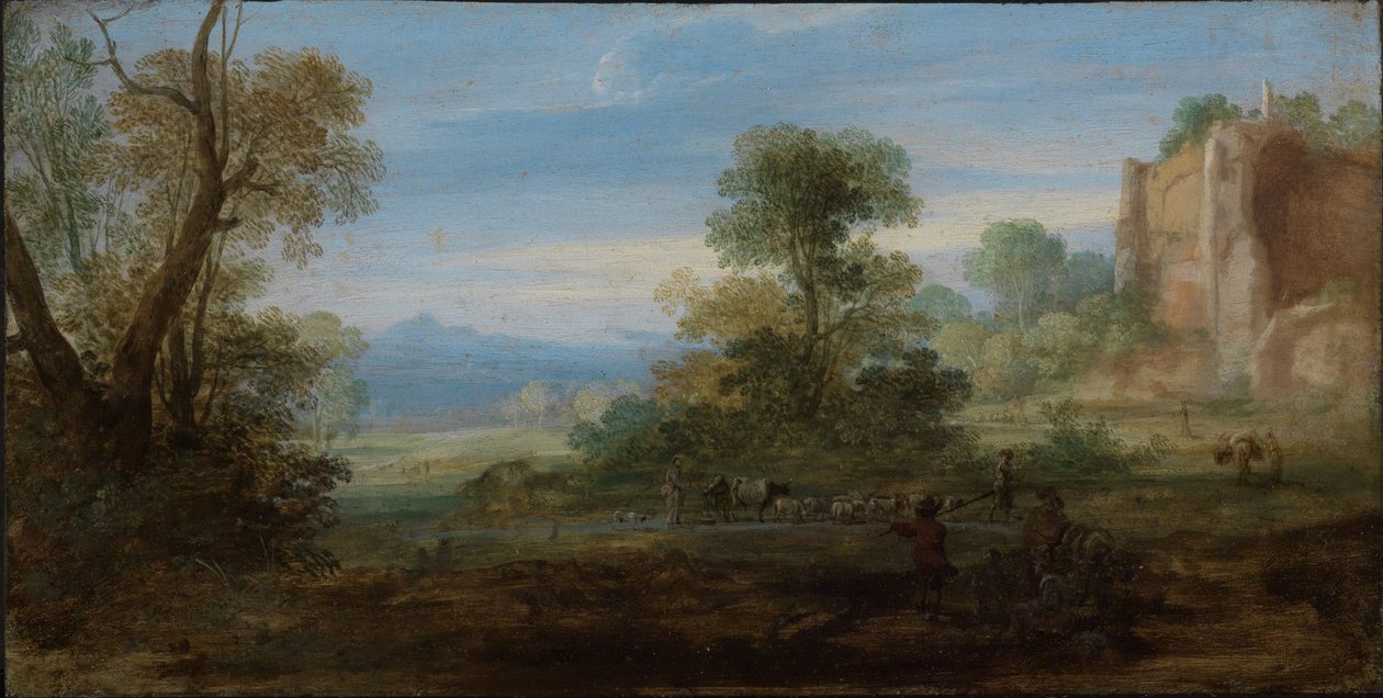 Paisagem italiana com ruínas antigas de Bartholomeus Breenbergh