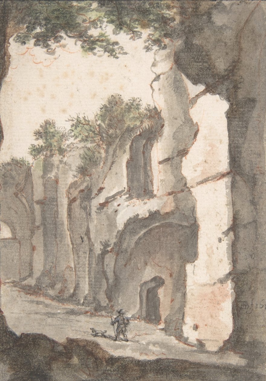 Vista Romana, início do século XVII. de Bartholomeus Breenbergh