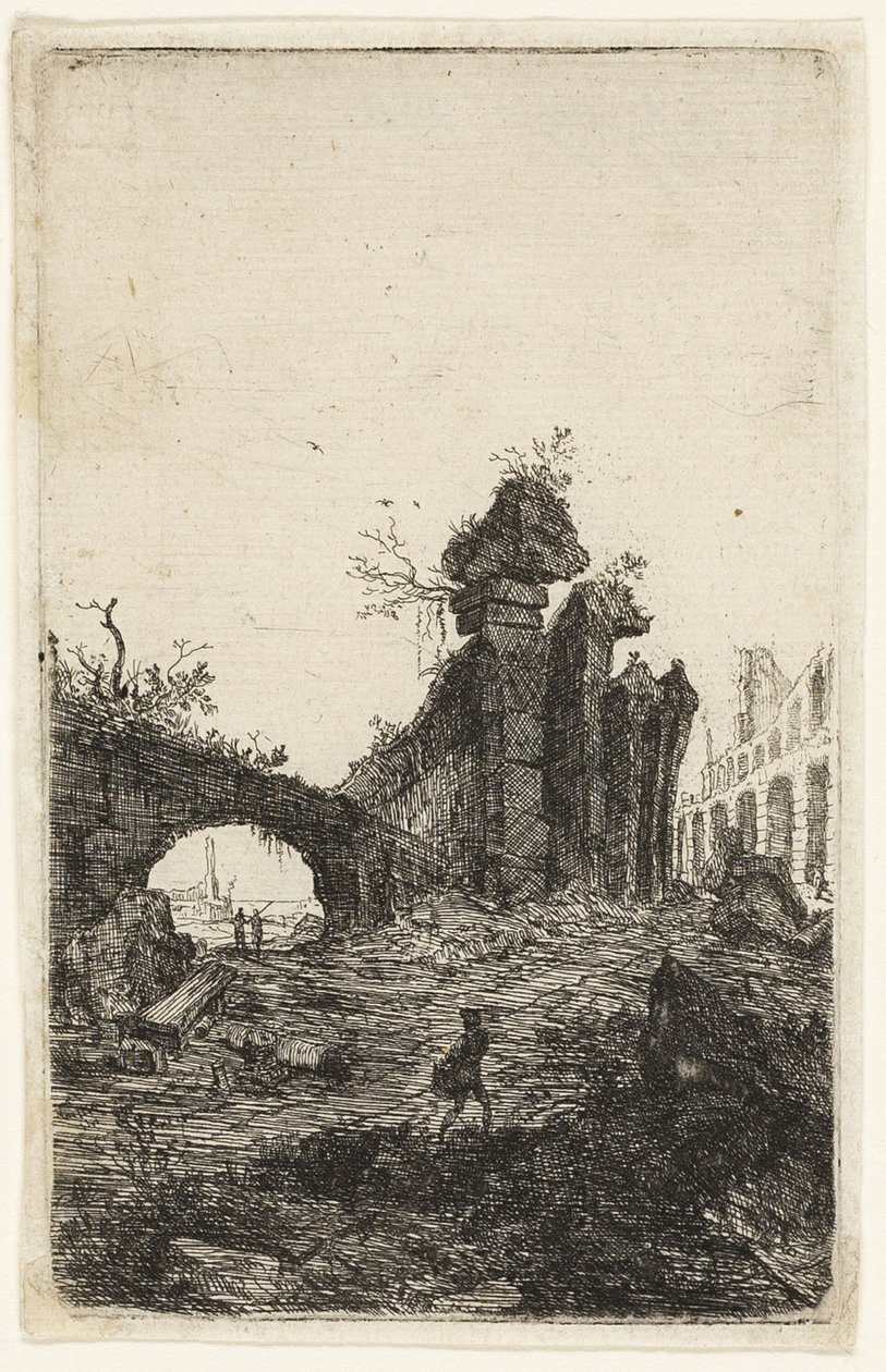 Ruínas do Coliseu, placa 10 de As Ruínas de Roma de Bartholomeus Breenbergh