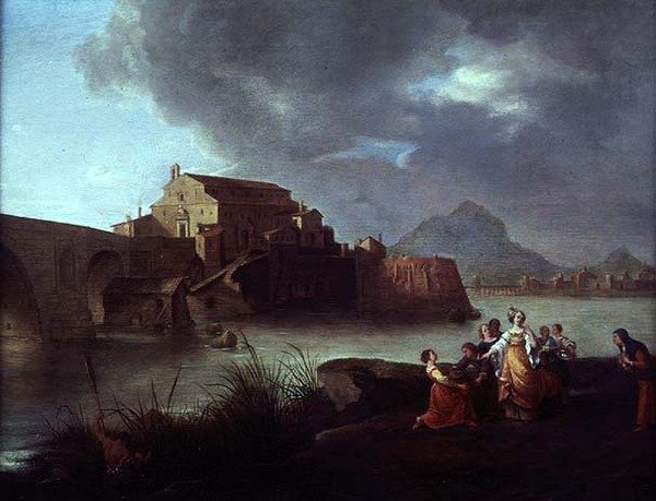 O achado de Moisés (óleo sobre painel) de Bartholomeus Breenbergh