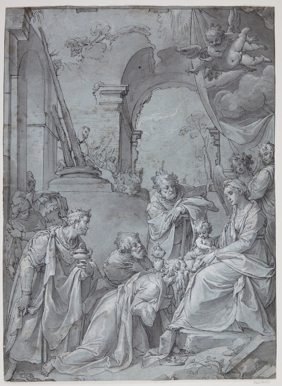 Adoração dos pastores de Bartholomeus Spranger