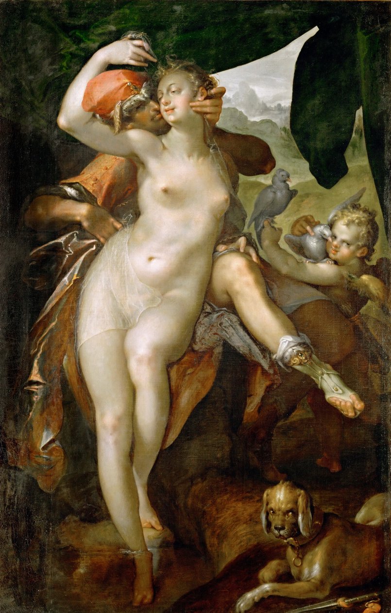 Vénus e Adónis de Bartholomeus Spranger