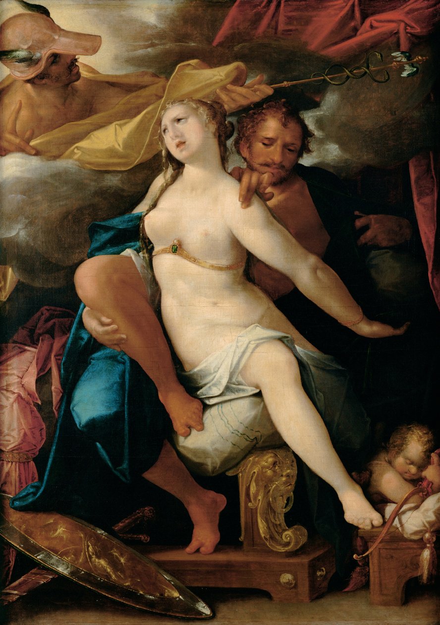 Vênus e Marte advertidos por Mercúrio, ca 1586 de Bartholomaeus Spranger