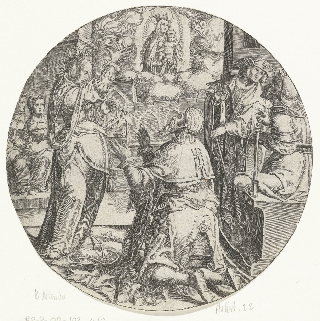 Maria com o Menino Aparece ao Imperador Augusto de Bartholomeus Willemsz. Dolendo