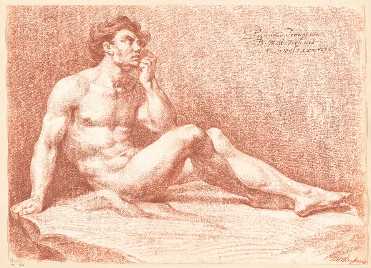 Nu Masculino Sentado, Vista Lateral (1º Prêmio 1788) de Bartholomeus Ziesenis