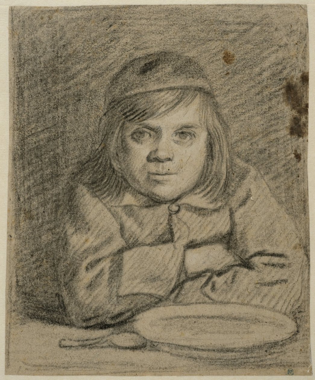 Rapaz de braços cruzados a uma mesa de Bartholomeus van der Helst
