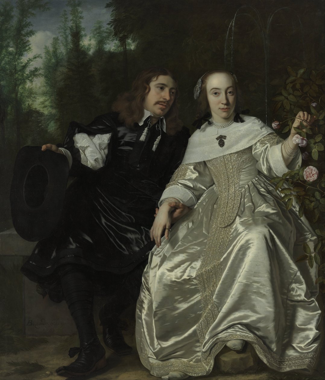 Holandês: Abraham del Court e a sua mulher Maria de Kaersgieter Abraham del Court e a sua mulher Maria de Kaersgieter de Bartholomeus van der Helst