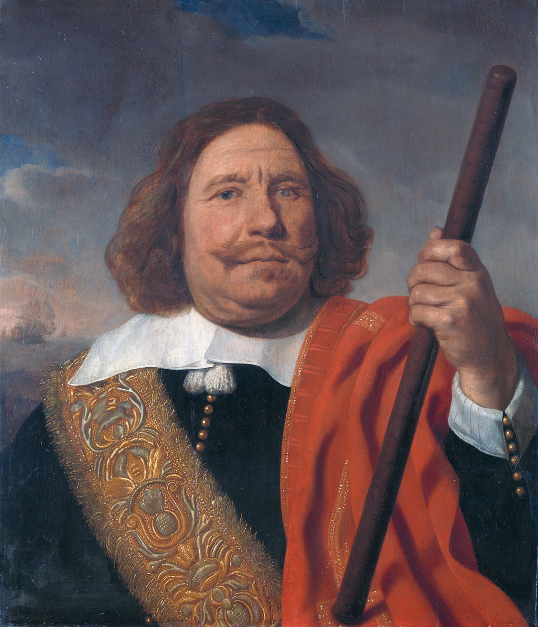 Neerlandês: Egbert Meeuwsz Cortenaer (1605-65), tenente-almirante do Almirantado do Maas Egbert Meeuwsz Cortenaer (1605-65). Vice-almirante, almirantado do Maas, Roterdão de Bartholomeus van der Helst